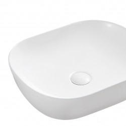 465*375*115mm Above Counter Rectangle Matt White Ceramic Basin Counter Top Wash Basin